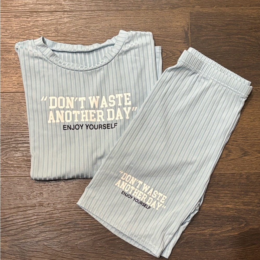Kids Blue Pajamas with Motivational Print